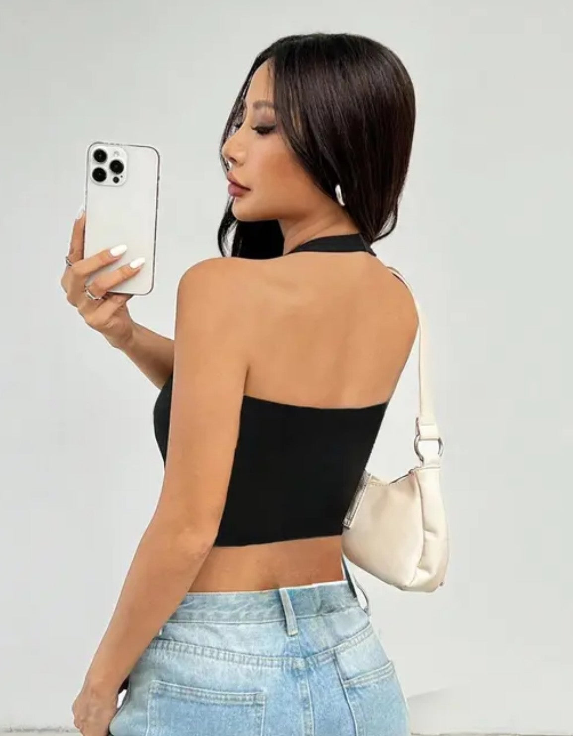 Black halter top