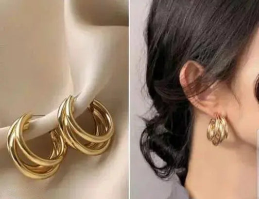Gold hoop earing