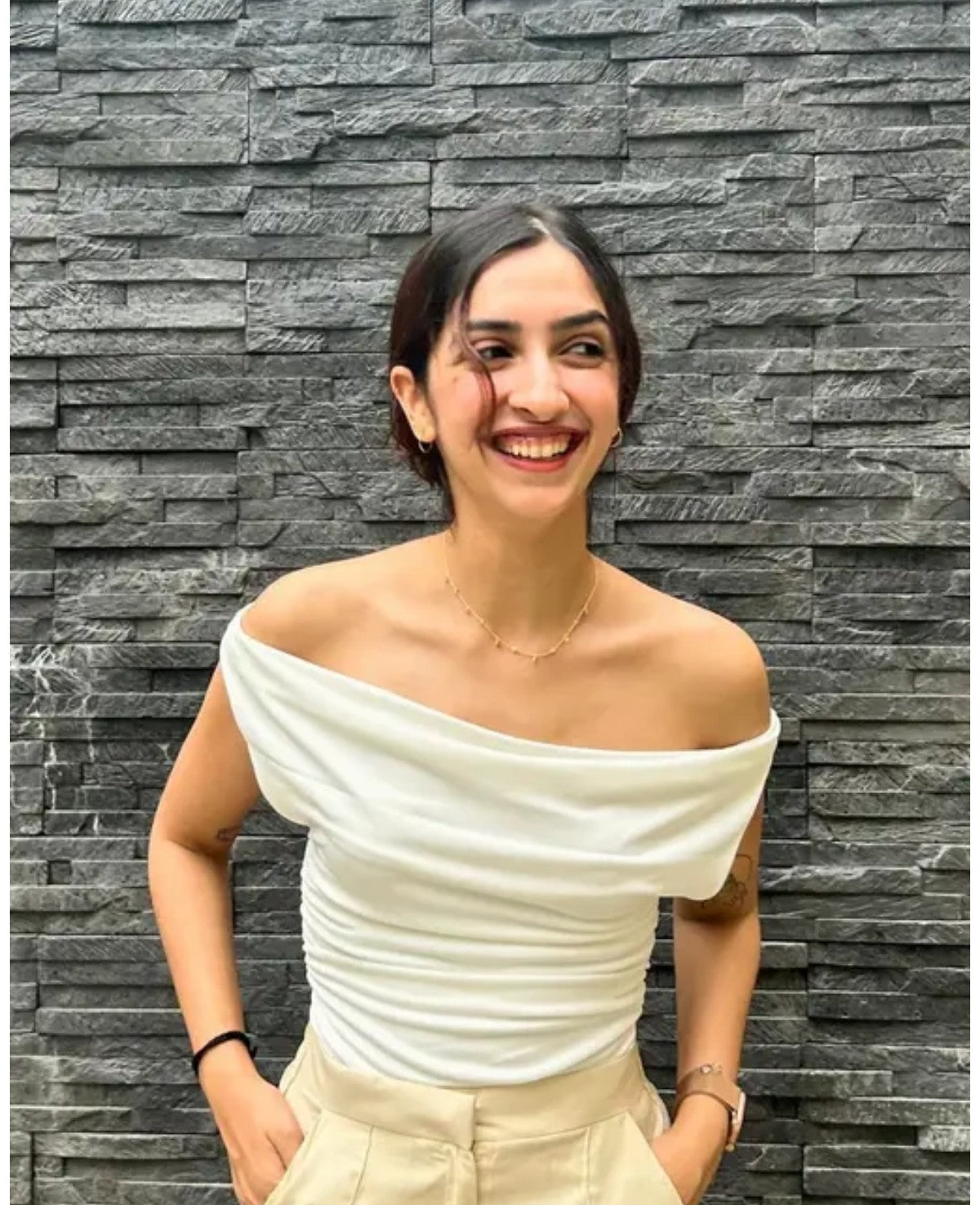 Draped crop top